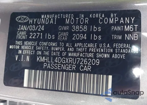 2024 Hyundai Elantra Se from USA, damaged, VIN KMHLL4DGXRU726209